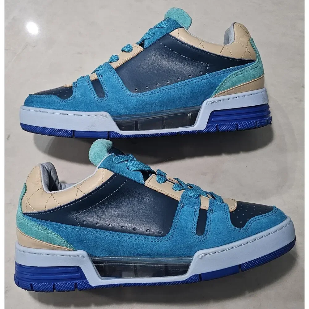 Sia Collective Vulture Sneakers Men's Size 5 Blue Teal Tan Used